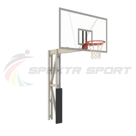 Купить Стойка баскетбольная уличная с защитой, щитом из оргстекла, аморт. кольцом и сеткой, вынос 225 см в Шимановске 
