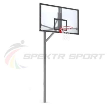 Купить Стойка баскетбольная уличная упрощенная со щитом из оргстекла, кольцом и сеткой SP D 412 в Шимановске 