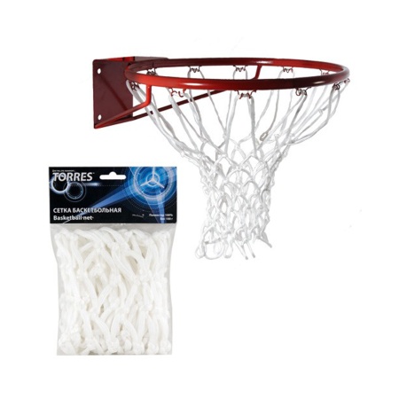 Купить Сетка баскетбольная Torres, нить 6 мм, белая в Шимановске 